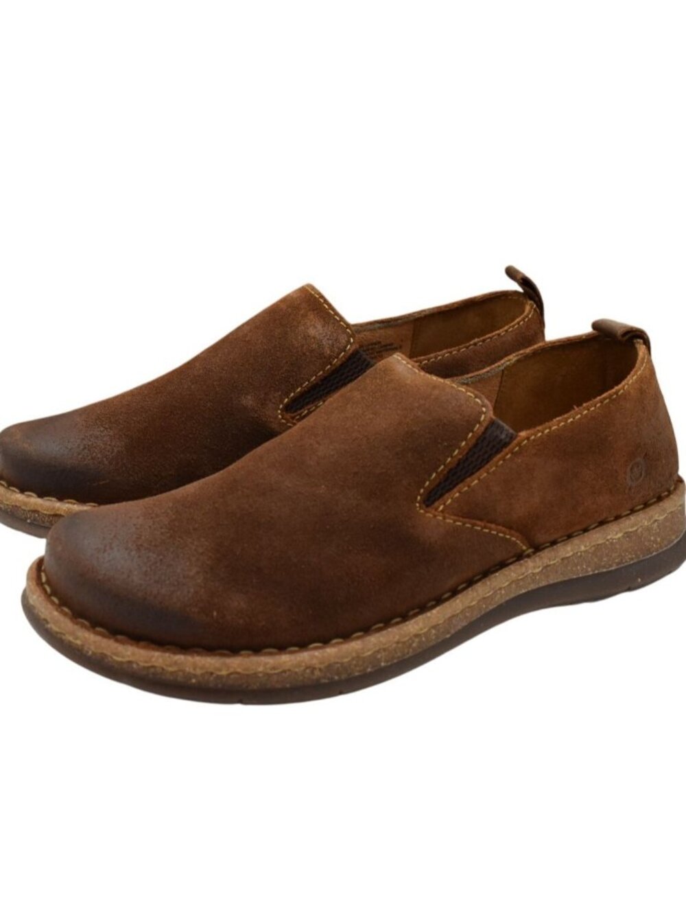 Born Mens‎ Size 8.5 Bryson Brown Distressed Suede Slip-On Casual Shoes